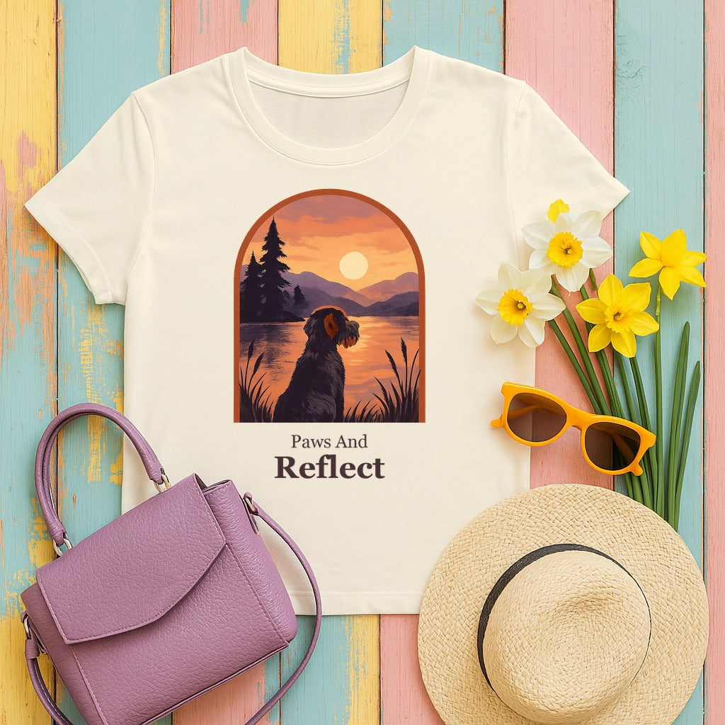 Wirehaired Pointing Griffon Paws and Reflect T-shirt in Natural