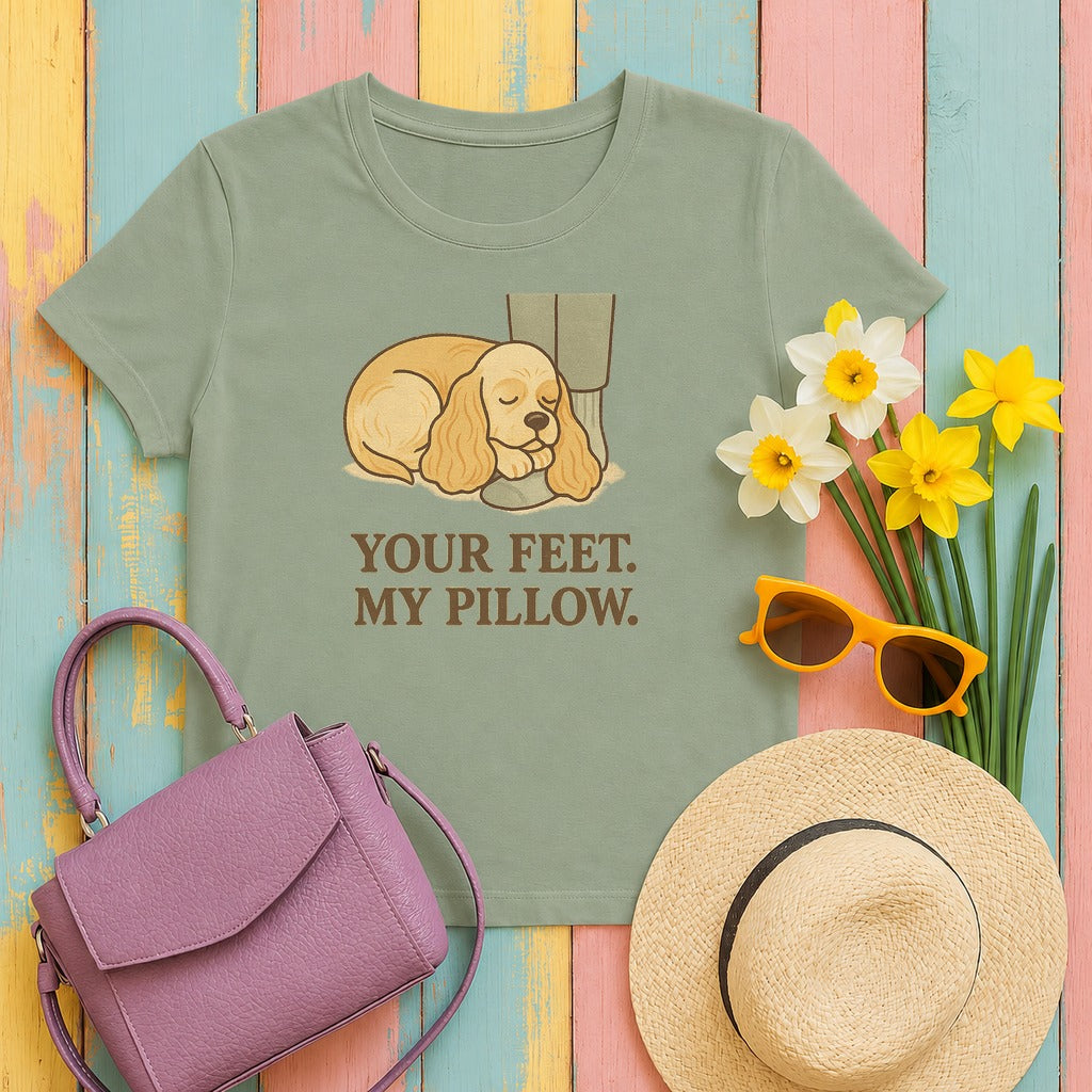 Cocker Your Feet My Pillow Tee in Sage