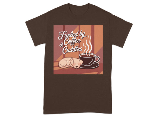 Fueled By Coffee and Cuddles Graphic T-Shirt product