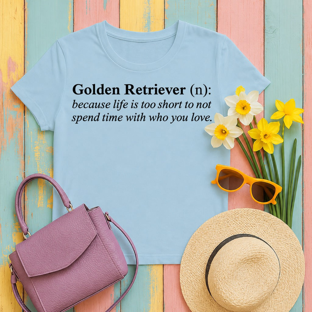 Golden Retriever Definition T-Shirt in Light Blue