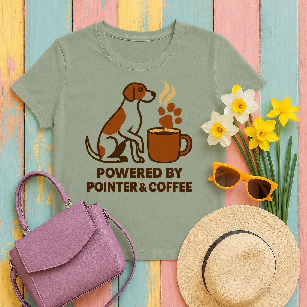 Powered by Pointer & Coffee T-shirt in Sage