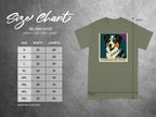 Gildan 5000 t-shirt size chart with width and length measurements in inches.