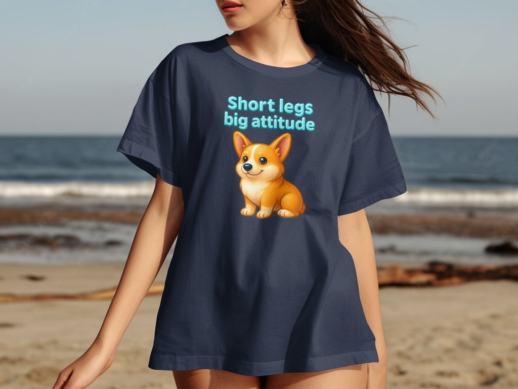 Short legs big attitude adorable dog graphic tee