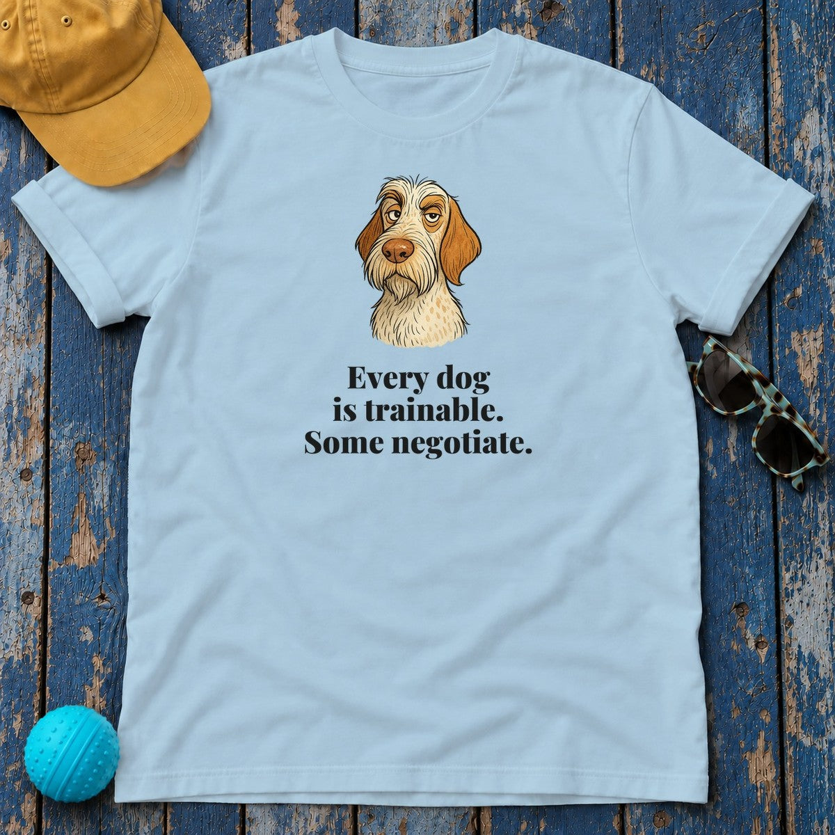 Spinone Italiano Some Negotiate Tee in Light Blue