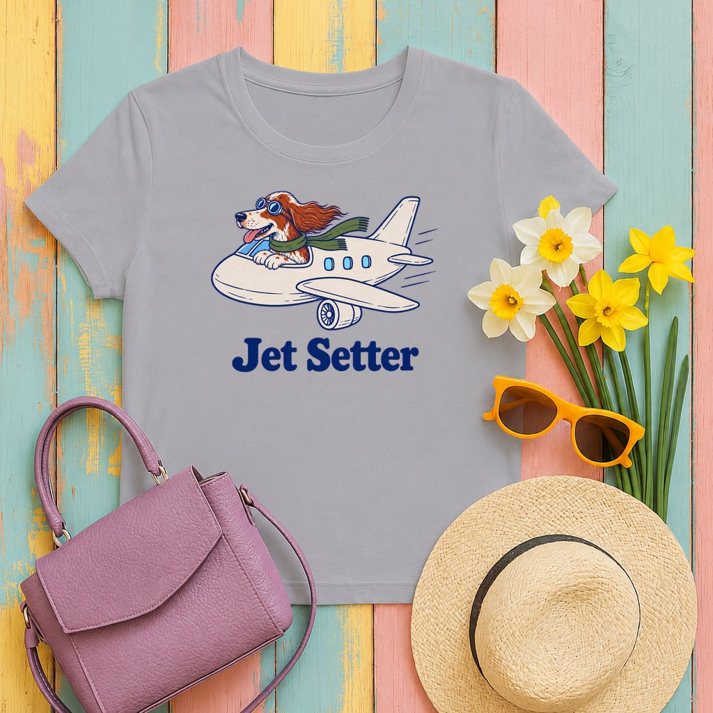 Irish Red and White Setter Jet Setter Tee in Athletic Heather