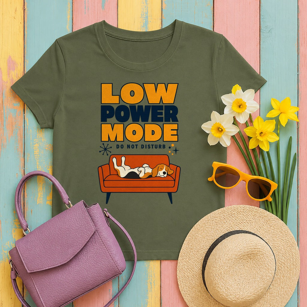 The Low Power Mode Beagle T-Shirt in Military Green