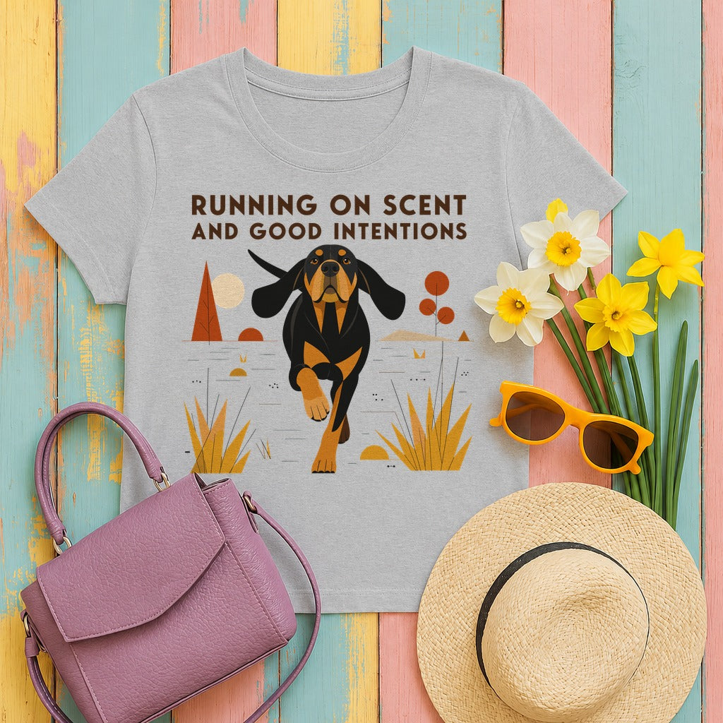 Scent & Intentions Coonhound T-Shirt in Sport Grey