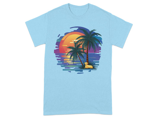 Relaxing Palm Tree Sunset Beach Vibes T-Shirt product