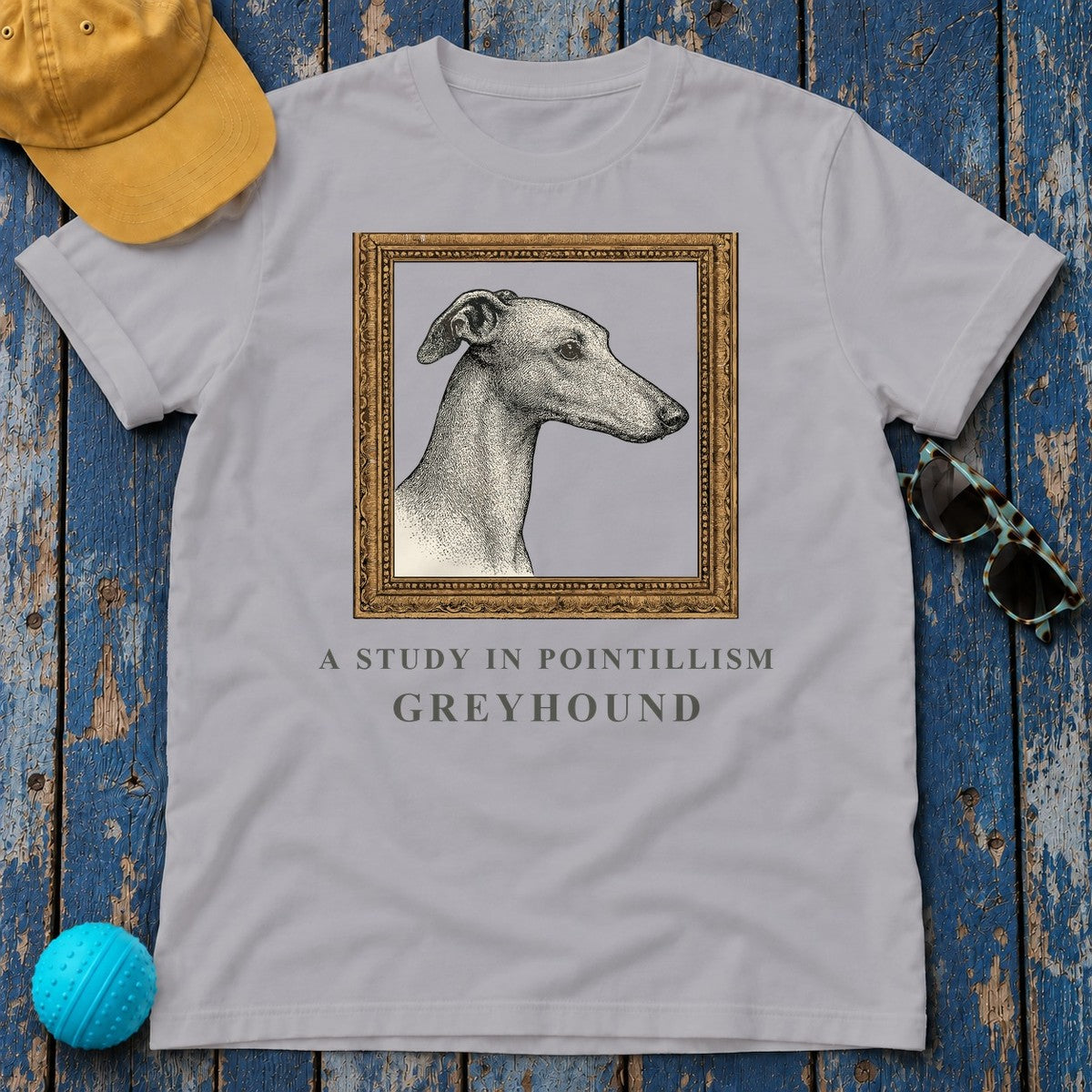 Greyhound A Study in Pointillism Tee in Athletic Heather