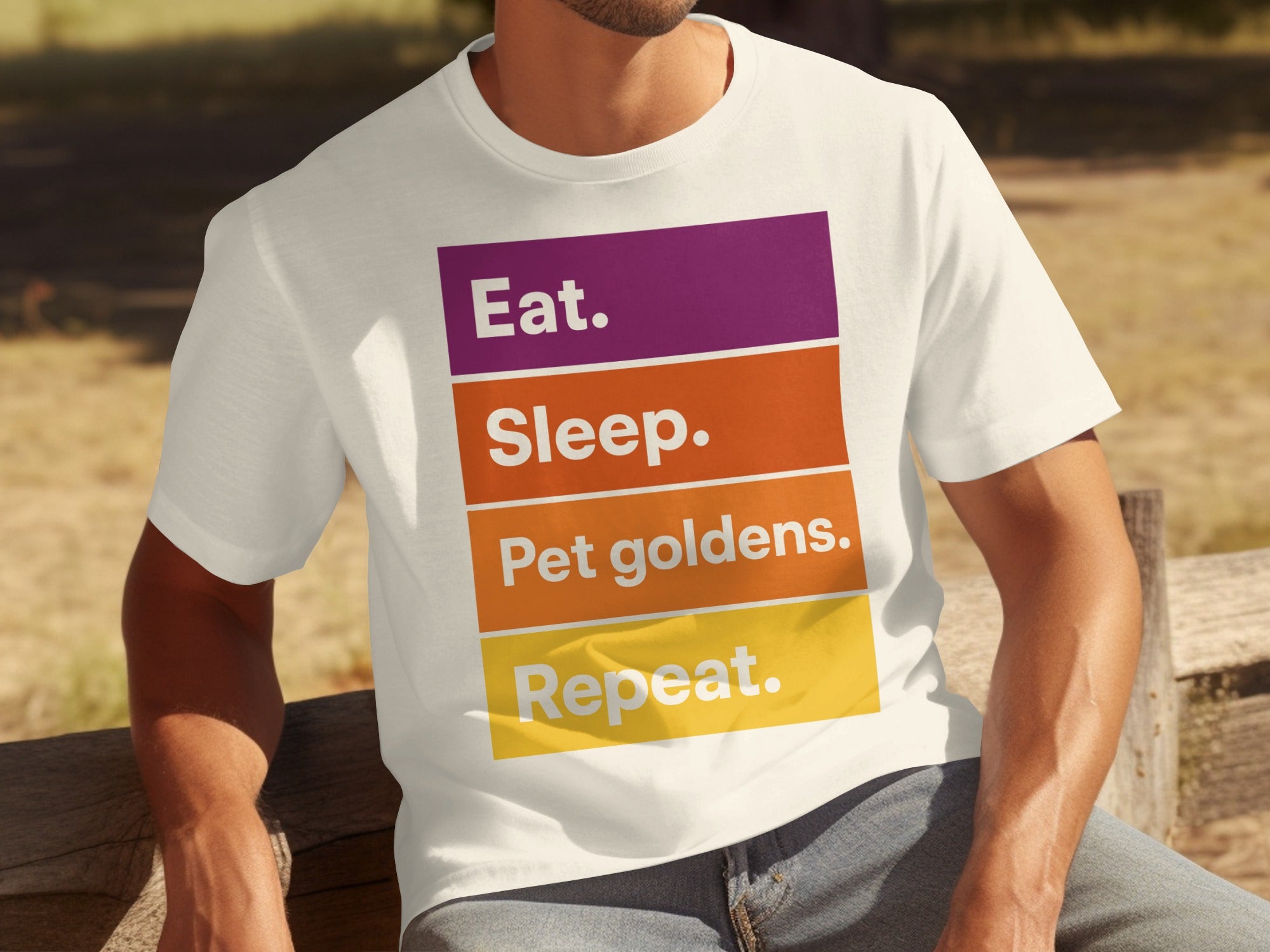 Eat Sleep Pet Goldens Repeat Graphic T-shirt