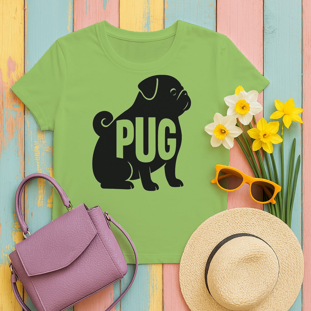 Artisan Pug Profile T-Shirt in Lime