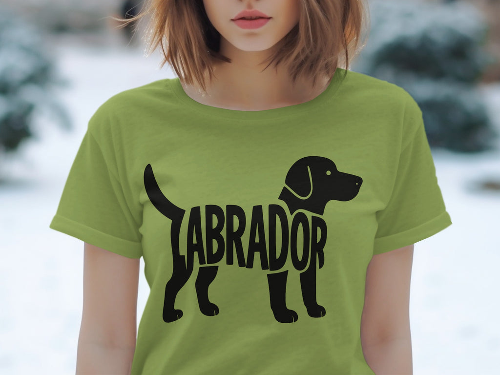Labrador Dog Graphic Short Sleeve Green Shirt