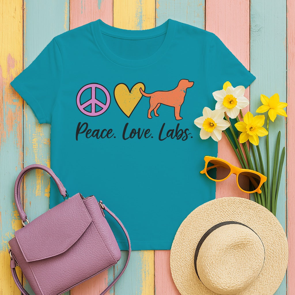 Peace Love Labs Labrador T-Shirt in Tropical Blue