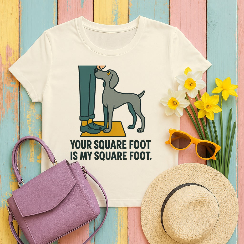 Weimaraner Your Square Foot Tee in Natural