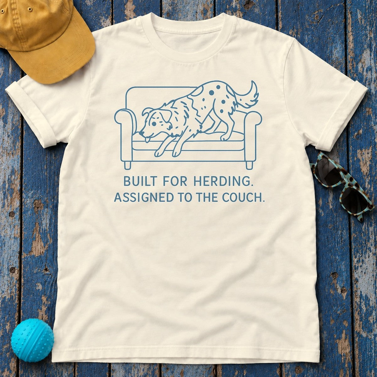 Australian Shepherd Built For Herding Tee in Natural