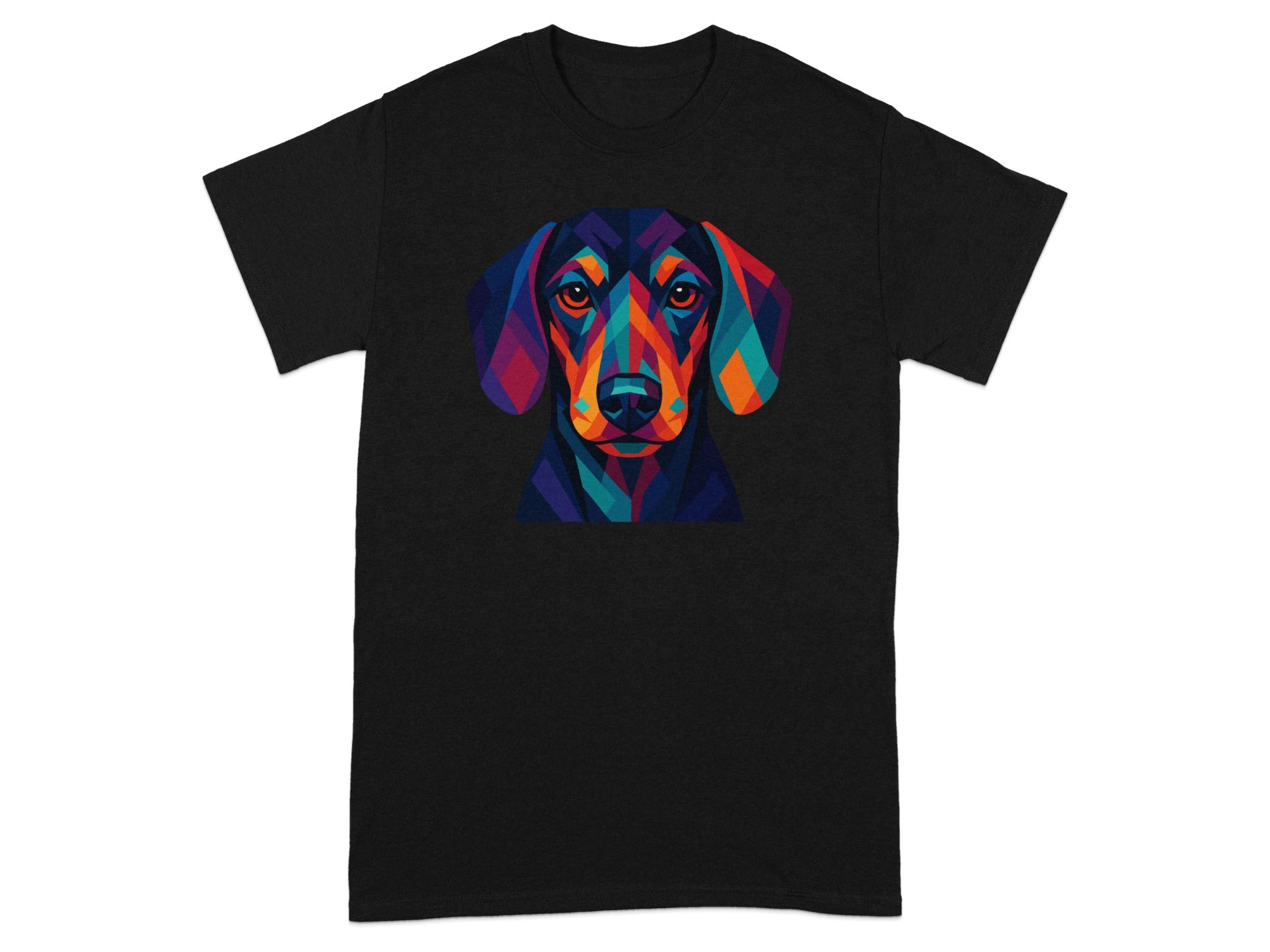 Vibrant Multicolor Geometric Dog Graphic T-shirt