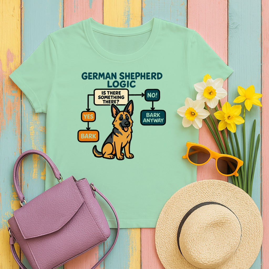 GSD Logic: Bark Anyway T-Shirt in Mint Green