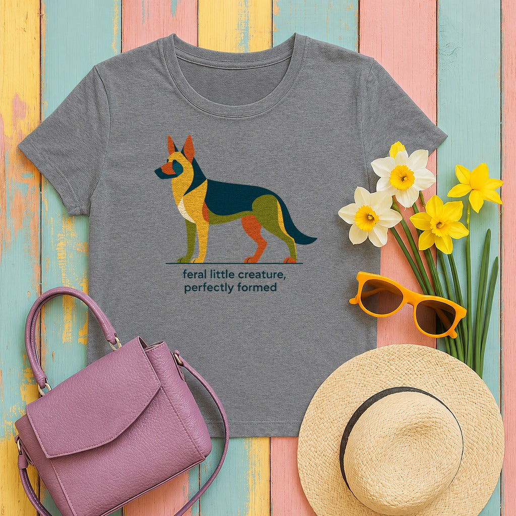 Feral Creature German Shepherd T-Shirt in Graphite Heather