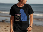 Black t-shirt with blue Gordon Setter graphic and text "Walking my Gordon Setter is my therapy."