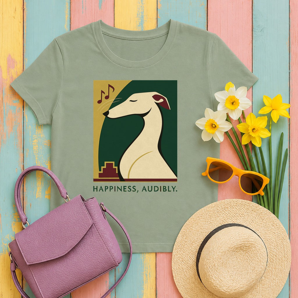 Greyhound Happiness Audibly Tee in Sage