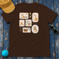 Cozy Corgi Vignettes T-Shirt in Dark Chocolate