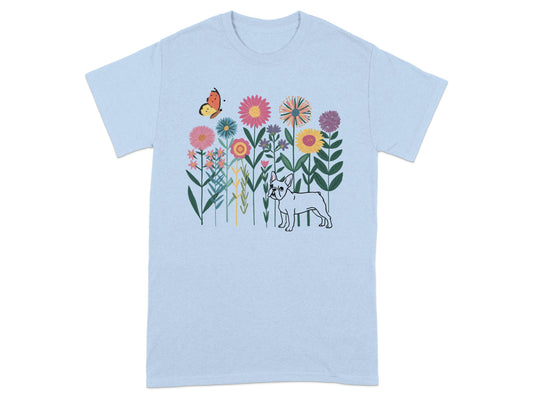 Graphic T-Shirt with Floral Design and Dog Print product