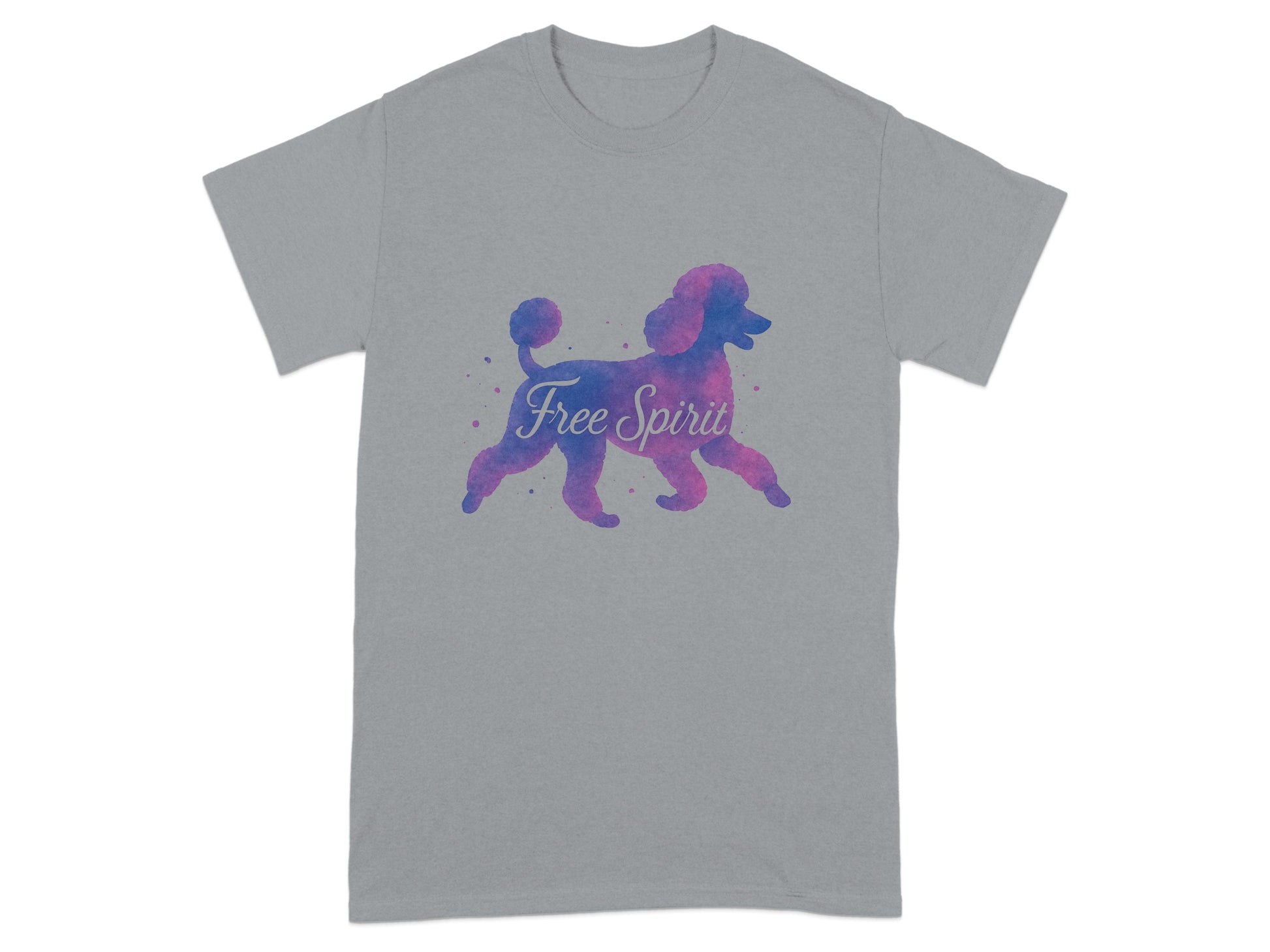 Free Spirit Poodle Graphic Design Grey T-Shirt product