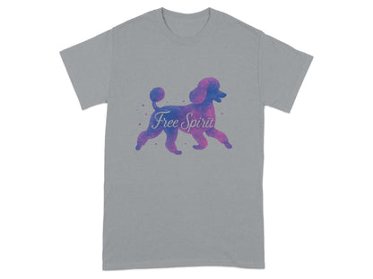 Free Spirit Poodle Graphic Design Grey T-Shirt product