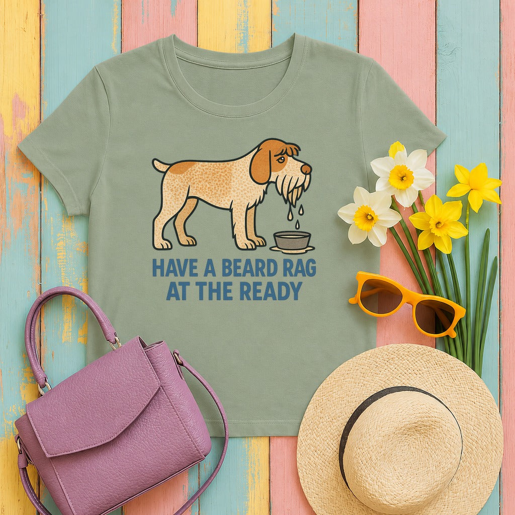 Spinone Italiano Beard Rag at the Ready Tee in Sage