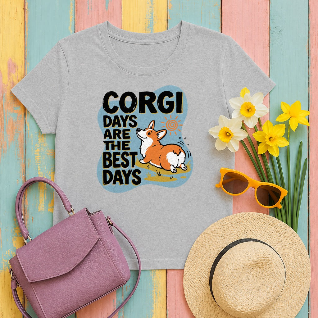 Corgi Days Are The Best Days T-Shirt in Sport Grey