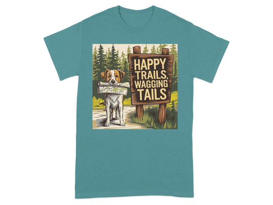Happy Trails Wagging Tails Dog Lover Graphic T-shirt product type