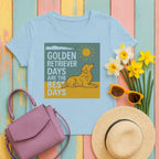Golden Retriever Sunshine Days T-Shirt in Light Blue
