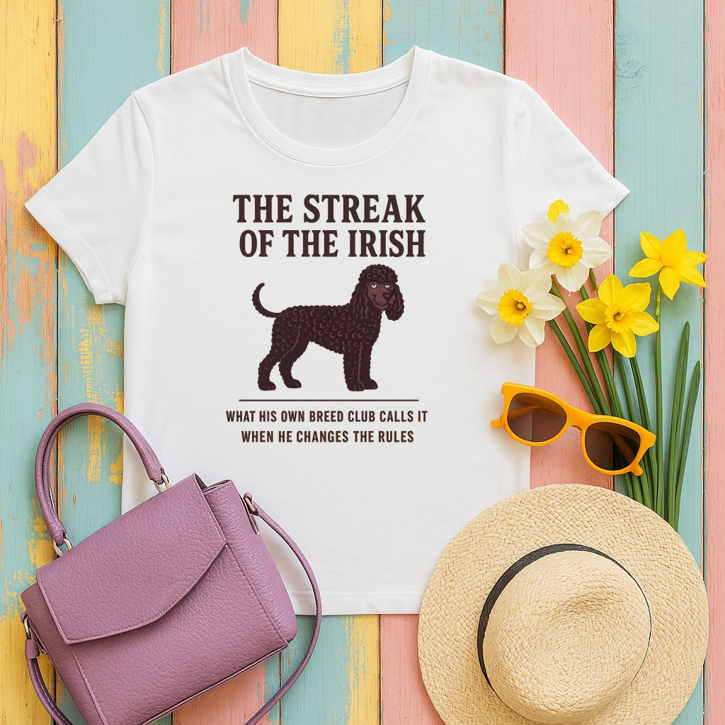 Irish Water Spaniel The Streak Of The Irish Tee in White