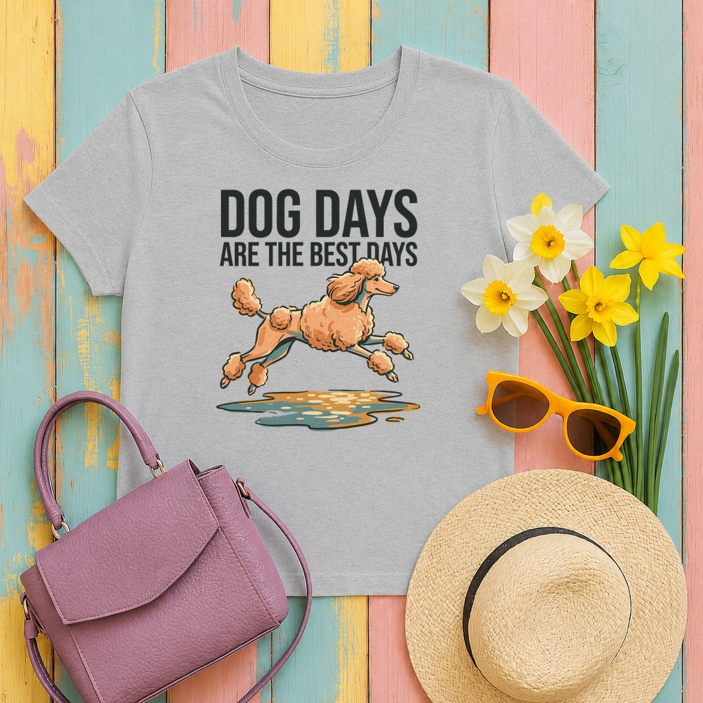 Poodle Joy 'Dog Days' T-Shirt in Sport Grey