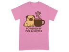 Powered by Pug and Coffee Funny Graphic T-shirt