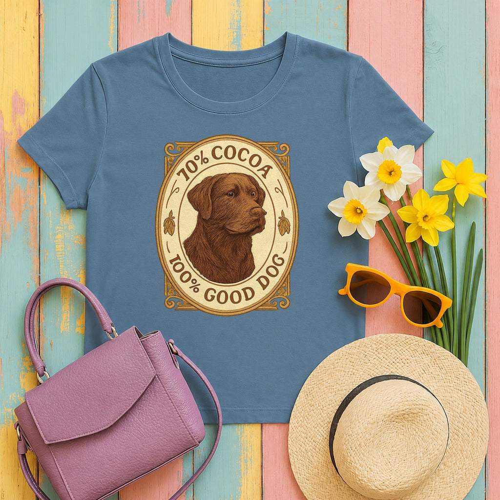 Chocolate Lab 70% Cocoa T-shirt in Steel Blue