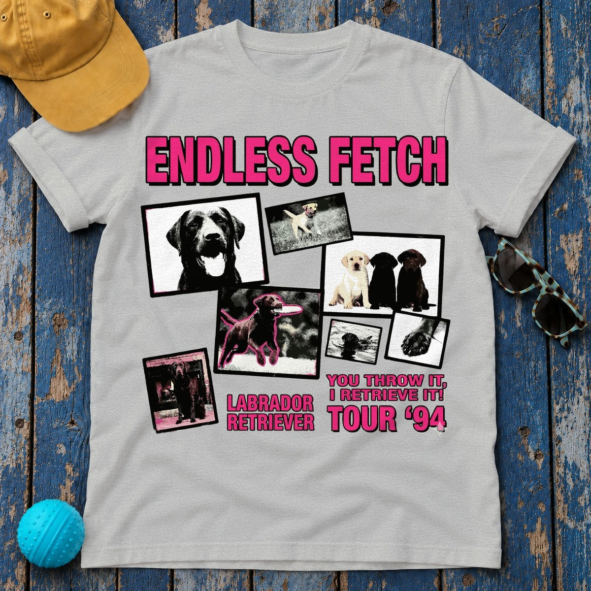 Endless Fetch Labrador Retriever Tour '94 Graphic T-Shirt in Sport Grey