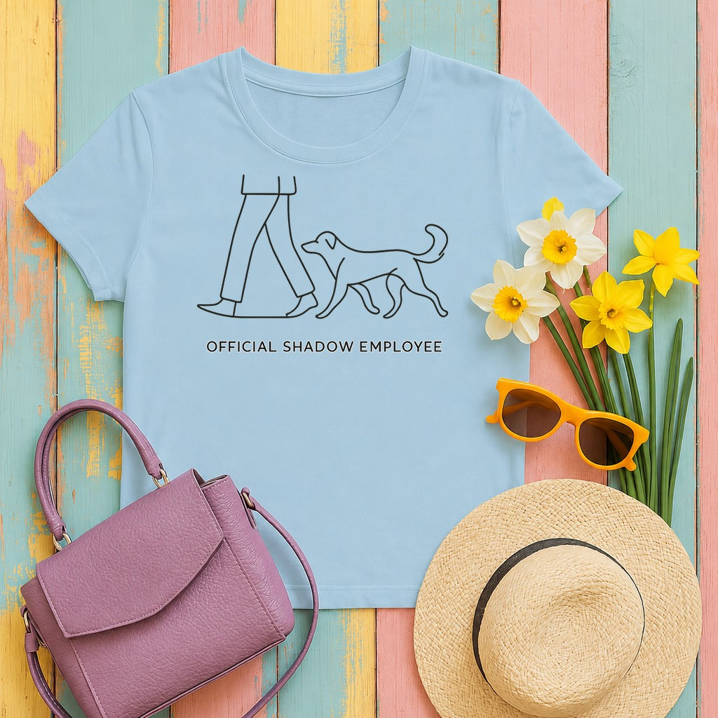 Nova Scotia Duck Tolling Retriever Shadow Employee T-shirt in Light Blue