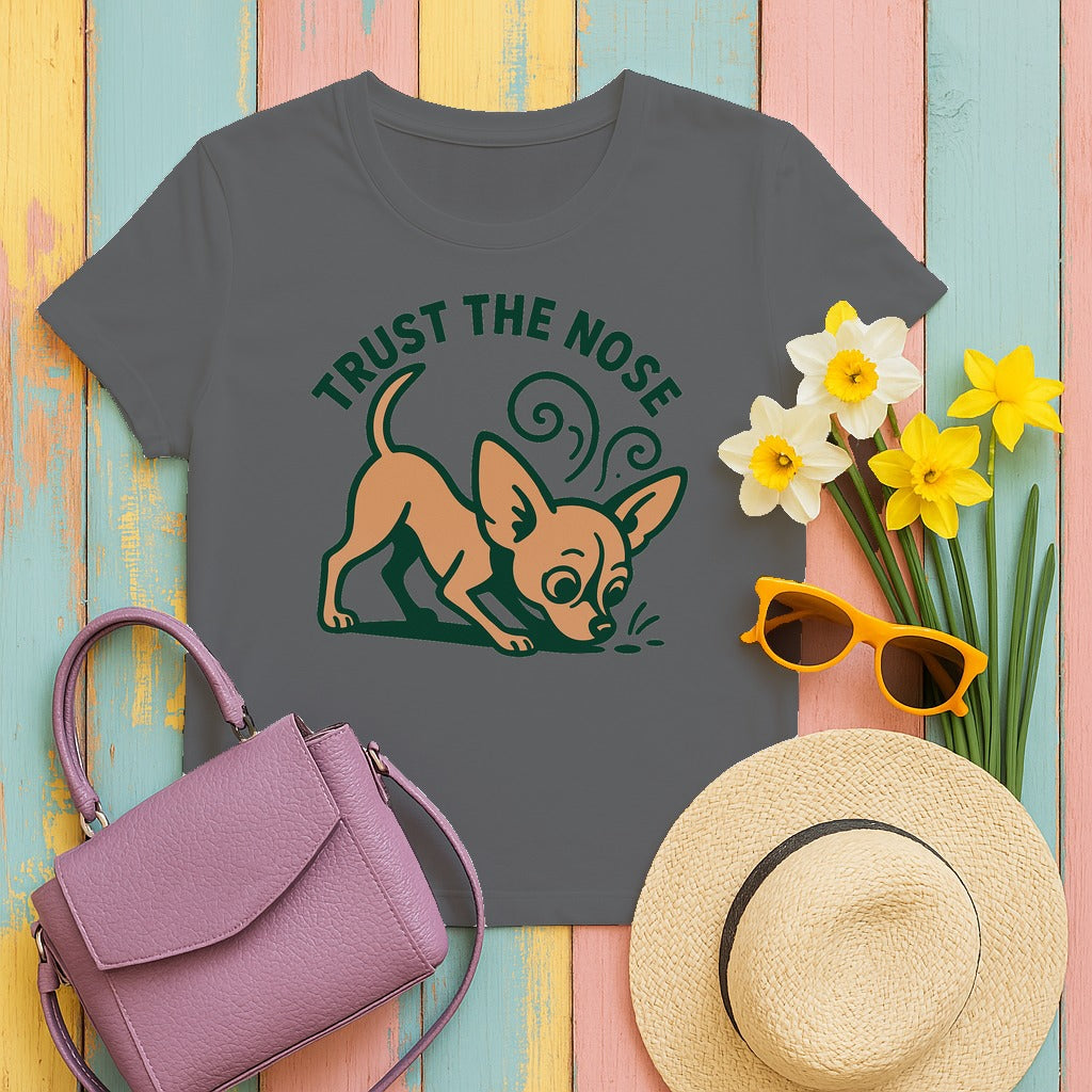 Trust the Nose Chihuahua T-Shirt in Graphite Heather