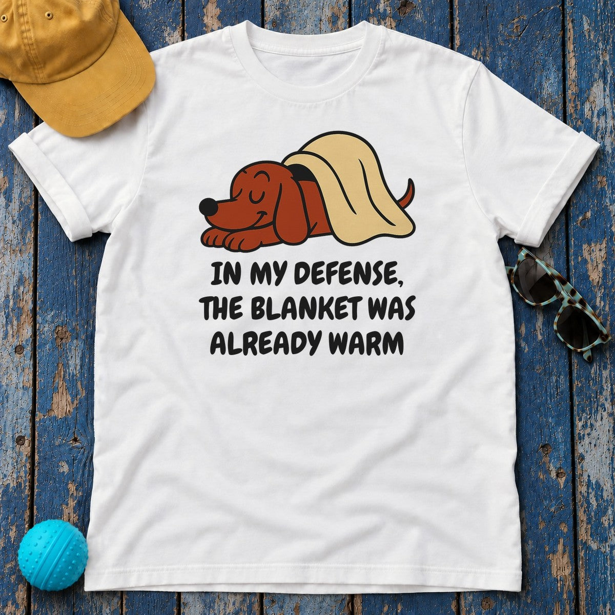 Dachshund Blanket Was Already Warm Tee in White