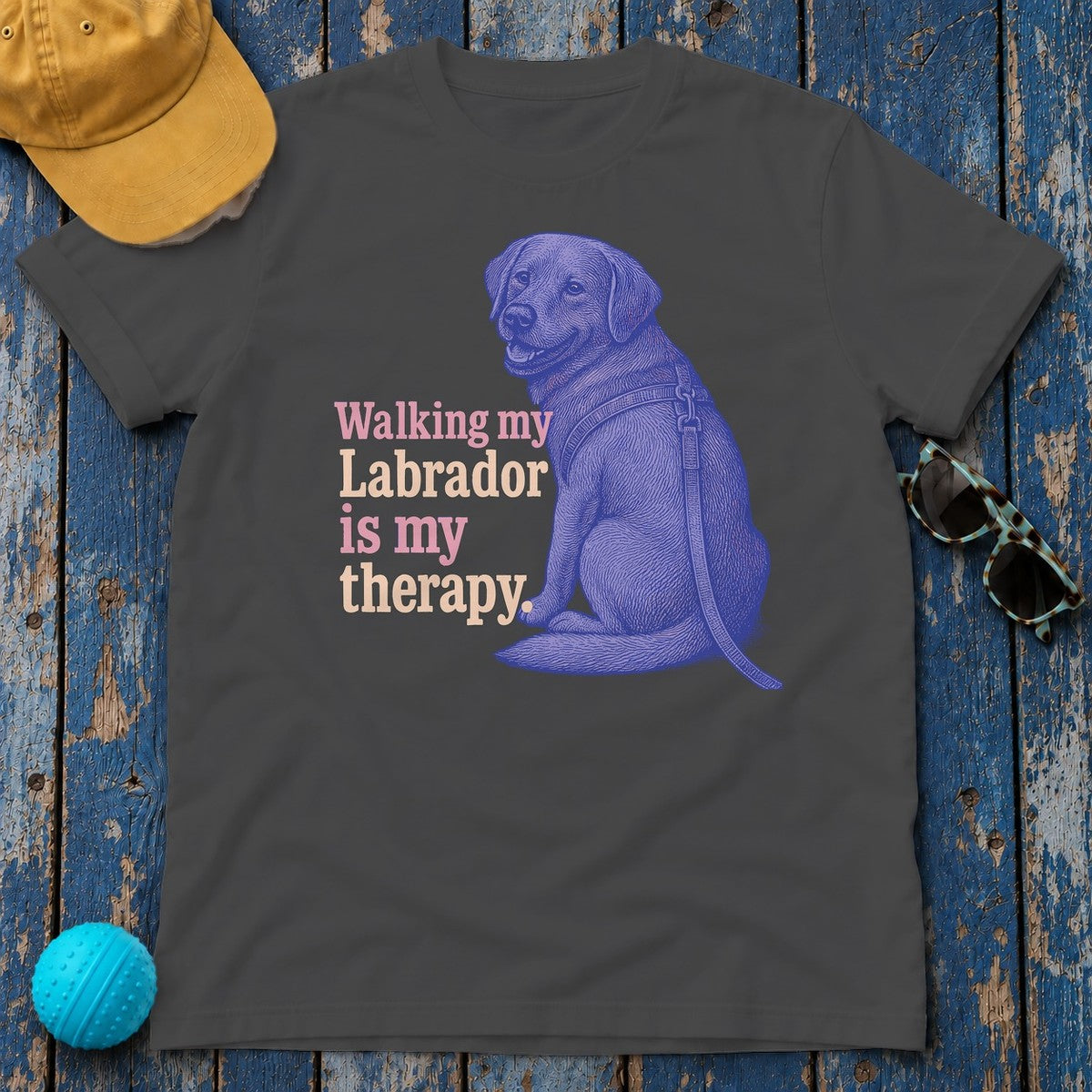 Labrador Therapy T-Shirt in Dark Heather