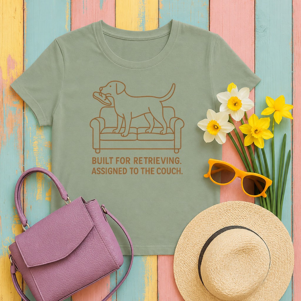 Yellow Lab Built For Retrieving Tee in Sage