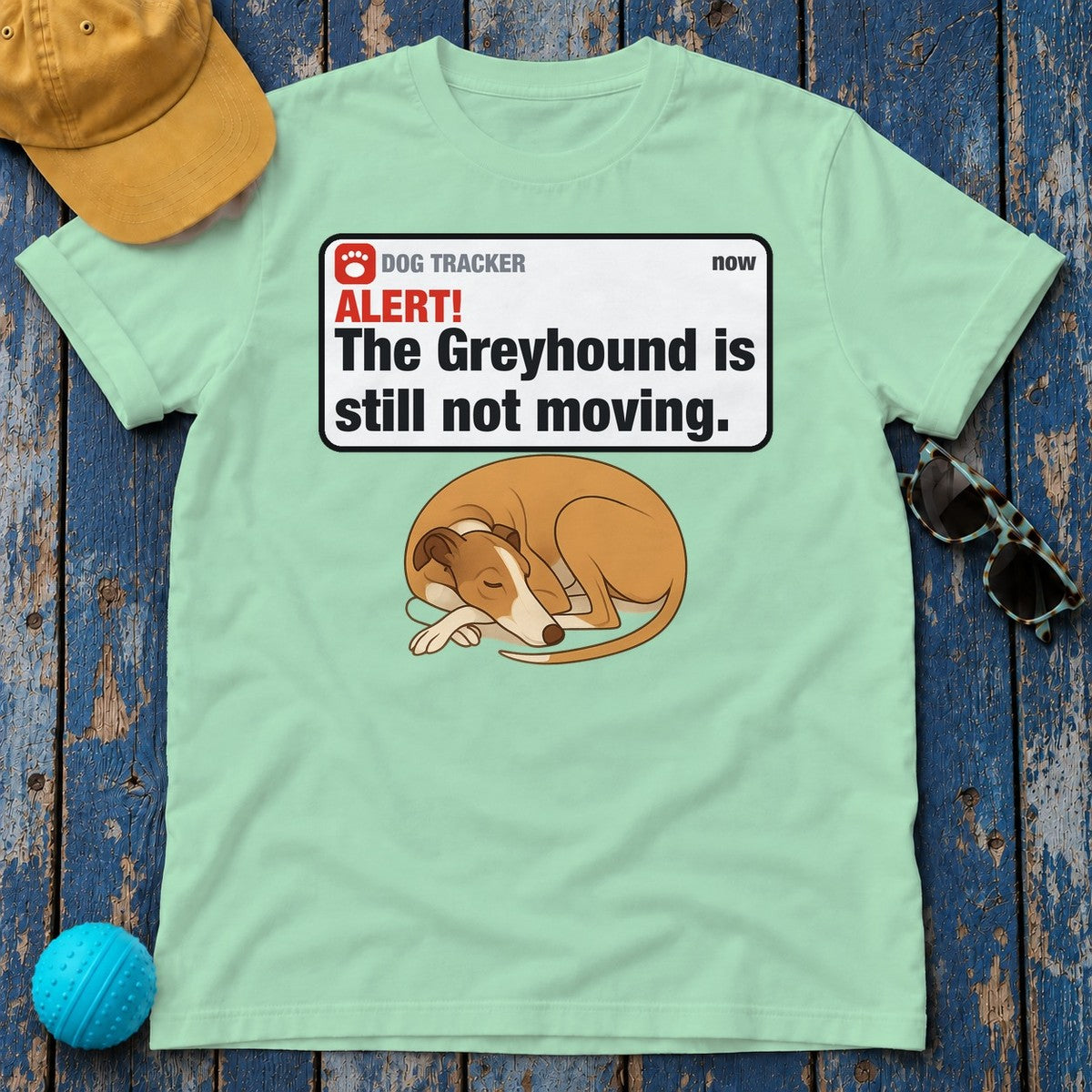 Greyhound Alert Still Not Moving Tee in Mint