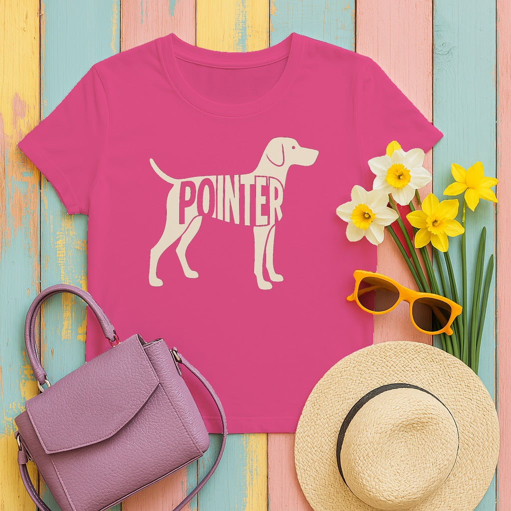 German Shorthaired Pointer Silhouette T-Shirt in Heliconia