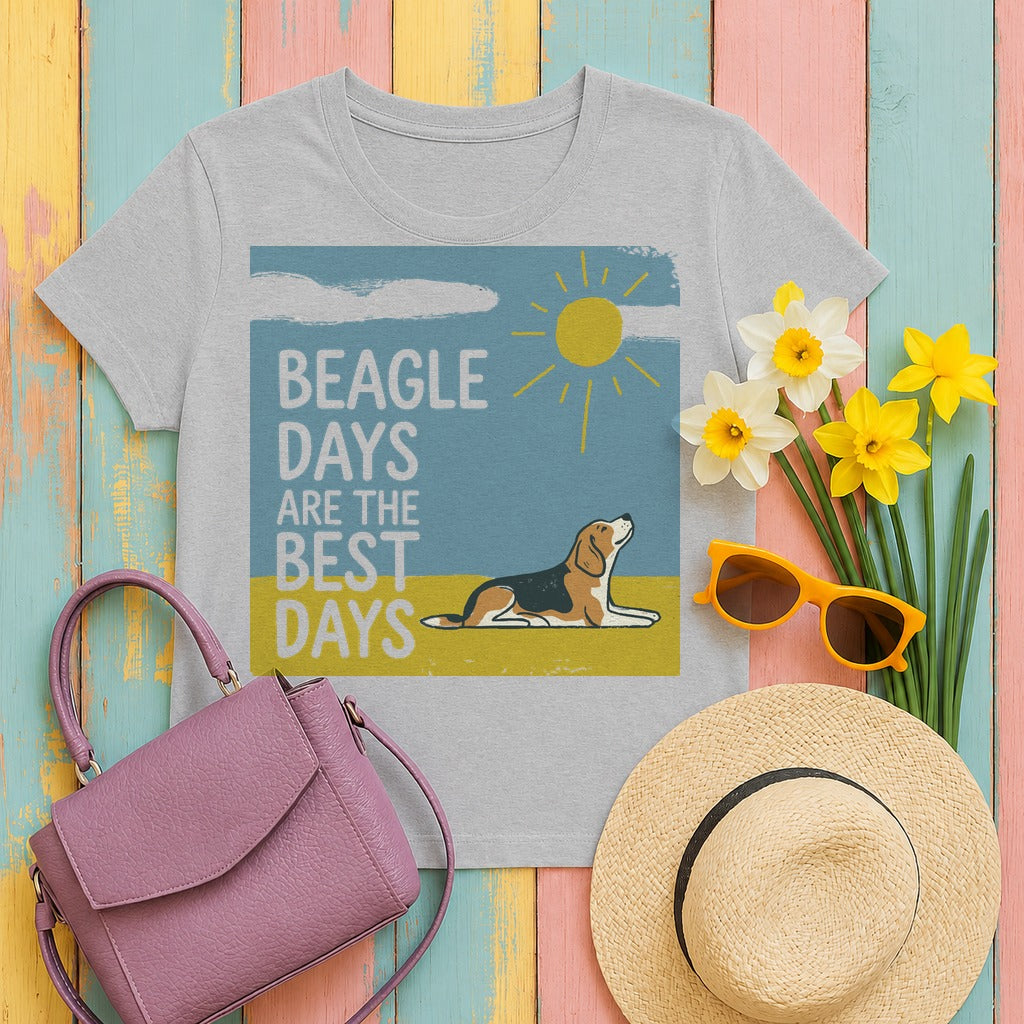 Beagle Days Best Days T-Shirt in Sport Grey