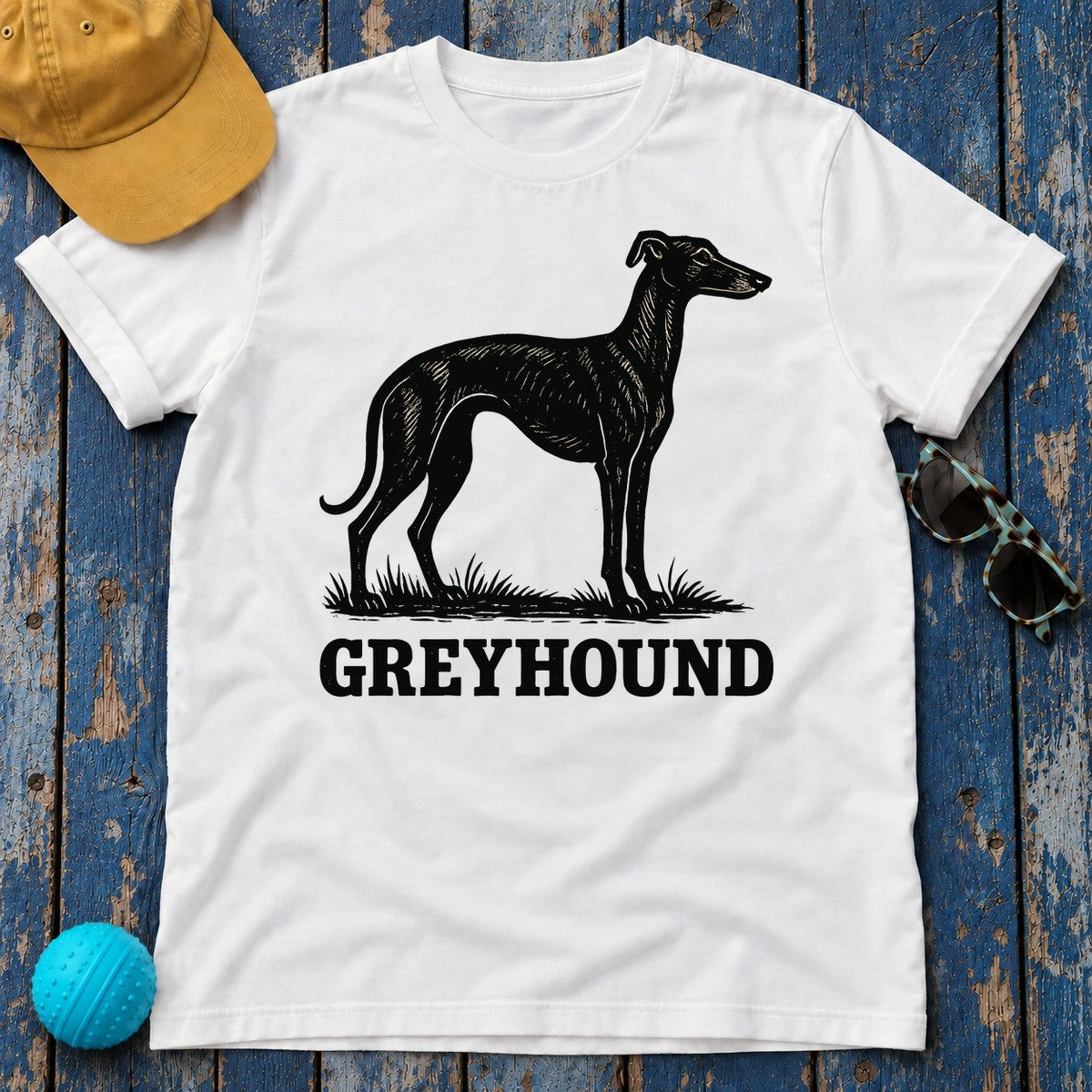 Greyhound Silhouette Tee in White