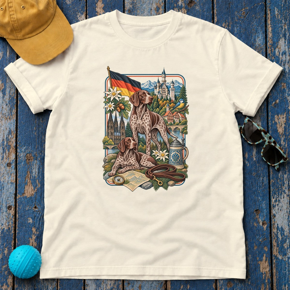 German Shorthaired Pointer Germany Heritage T-Shirt in Natural