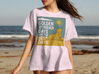 White t-shirt with Golden Retriever Days text and illustration of dog.