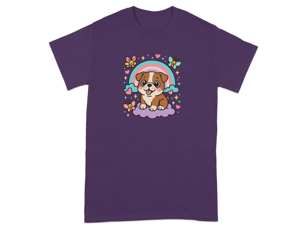 Cute Puppy with Rainbow and Butterflies T-shirt
