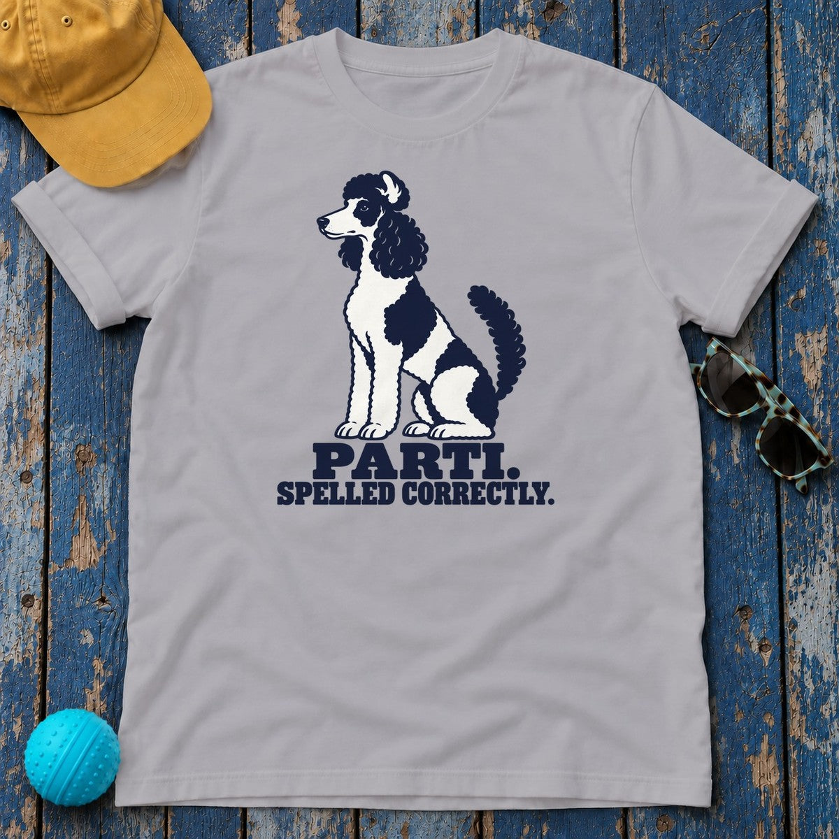 Parti Spelled Correctly Poodle T-Shirt in Athletic Heather